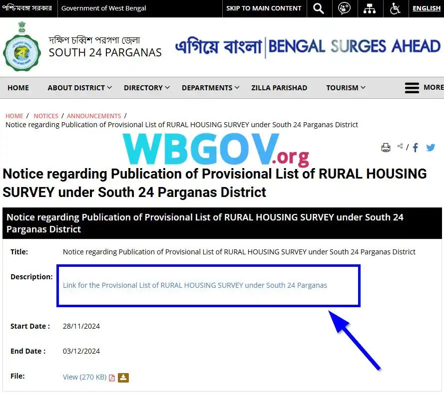 South 24 Parganas Banglar Bari List 2026