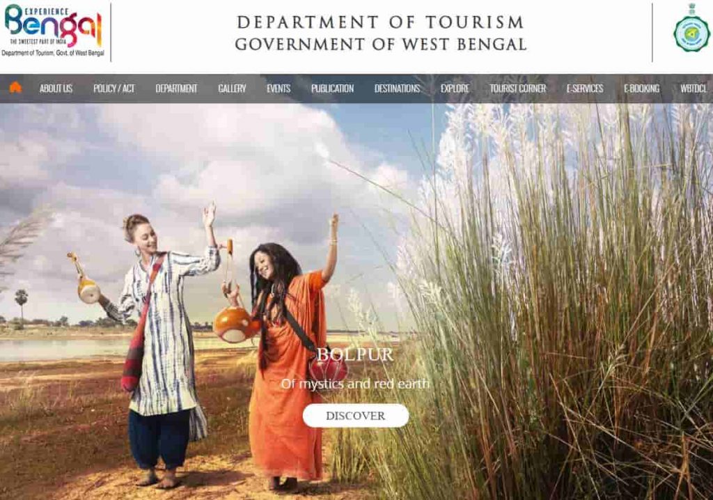 west bengal tourism department official website