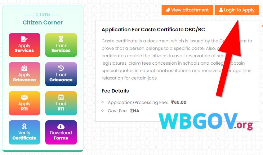apply online for the Punjab caste certificate