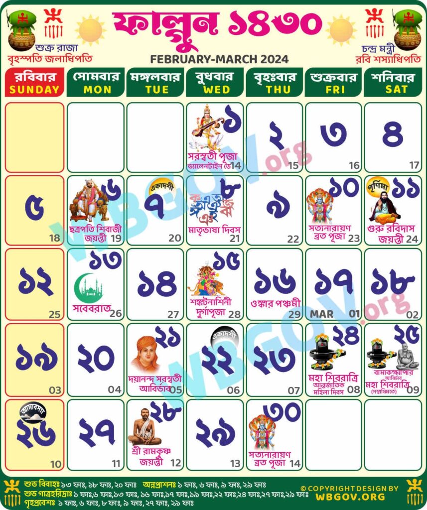 Phalgun 1430: Bengali Calendar 1430 (ফাল্গুন ১৪৩০ বাংলা ক্যালেন্ডার)